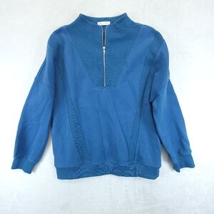 Kirundo Sweater Womens Medium Blue Quarter Zip Activewear Casual Athleisure